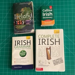 4 Irish language and travel books, comes with language cds